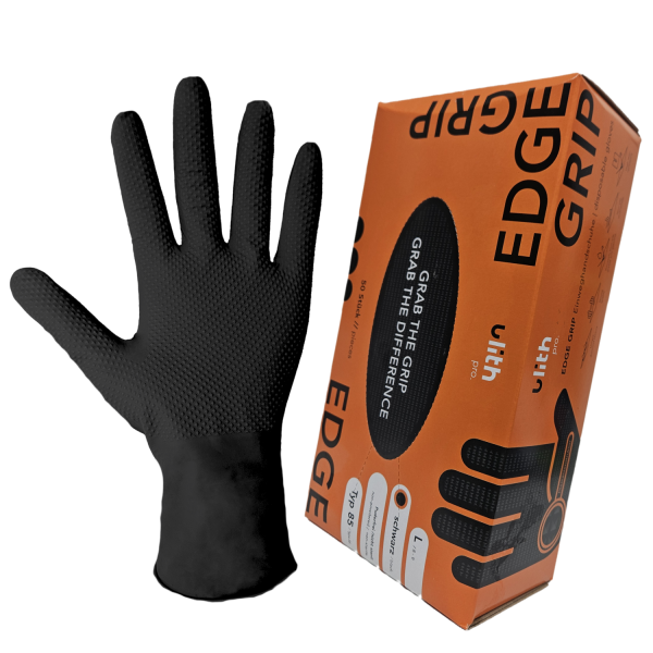 50 x Nitrilhandschuhe EDGE GRIP schwarz
